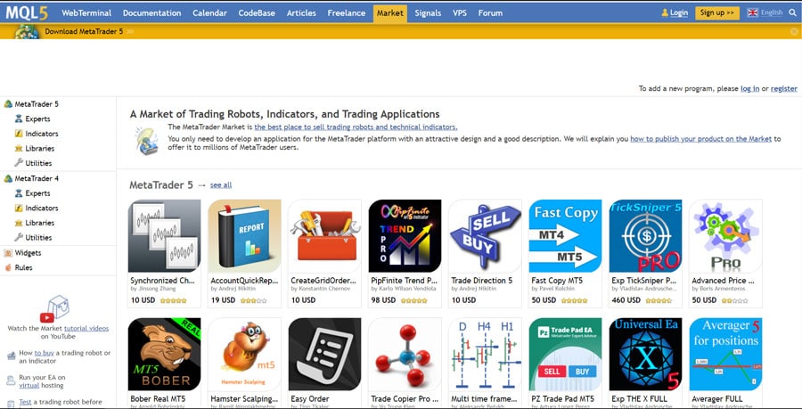metatrader marketplace