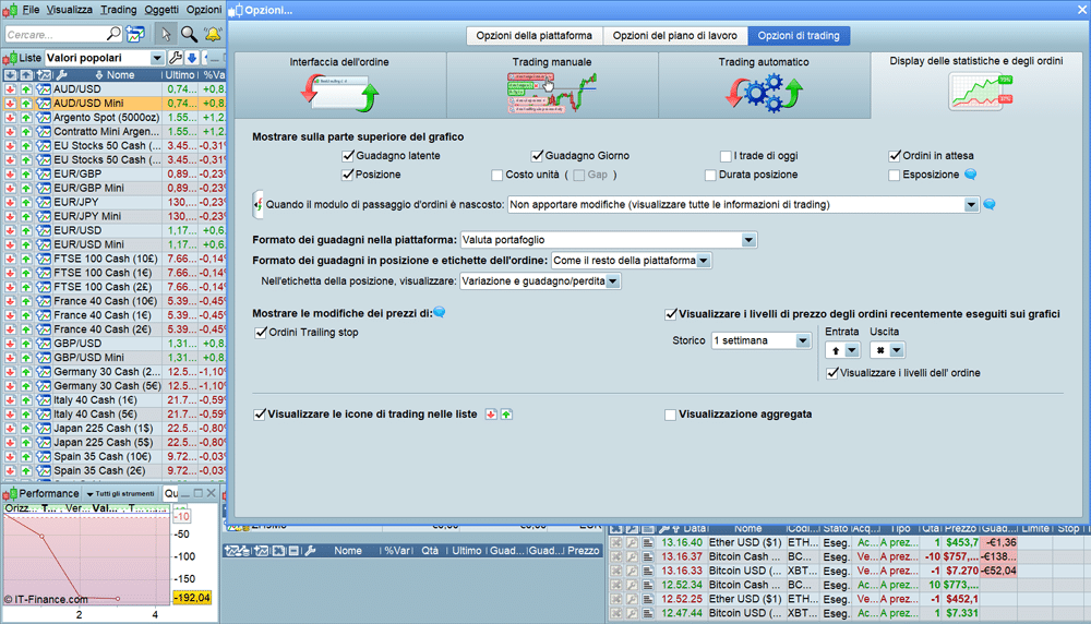 prorealtime impostazioni prorealtime impostazioni