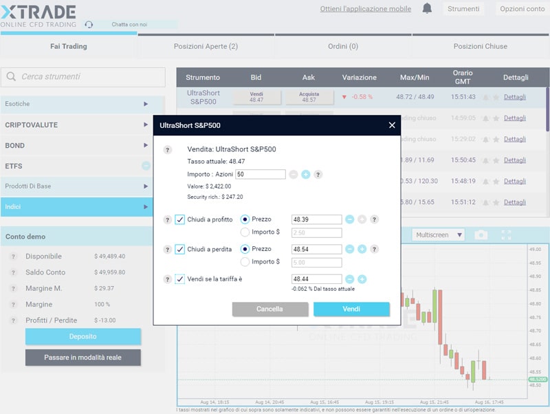 xtrade piattaforma gestione ordini